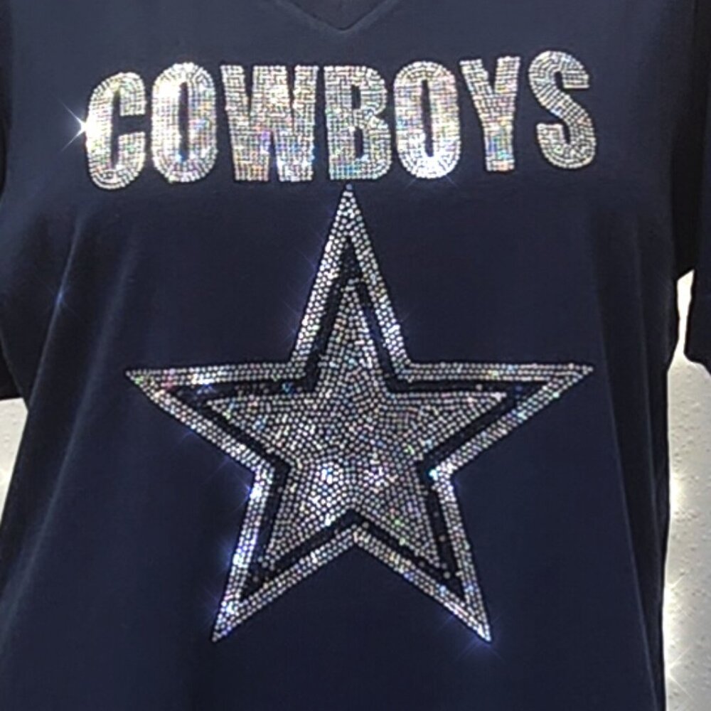 Bling Cowboys Navy V-neck shirt